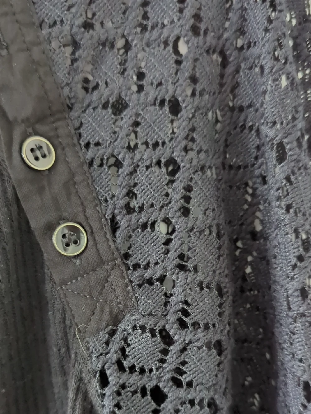 Free People Black Lace Long Sleeve Mock Neck Top - Picture 5 of 11